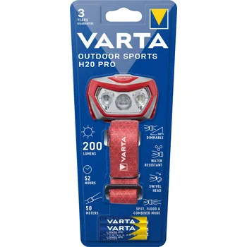 Svítilna Čelová svítilna VARTA 17650 OUTDOOR SPORTS H20 Pro , LED, 200lm, vč.3xAAA