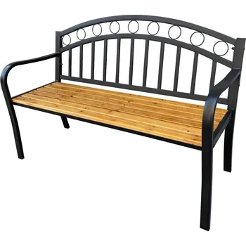 Zahradní lavice MOB Zahradní lavička Akord Auki (černá + přírodní dřevo)