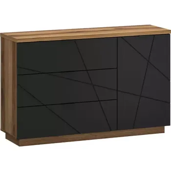 Předsíňová stěna Komoda Orient E 1d3s dub delano tmavý/černá