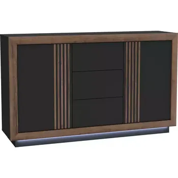 Kancelářská sestava Komoda ACHACY dub ušlechtilý/černá