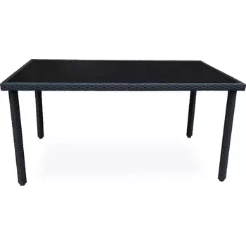 Zahradní stůl Stůl z umělého ratanu Dandy černý, 150x90 cm