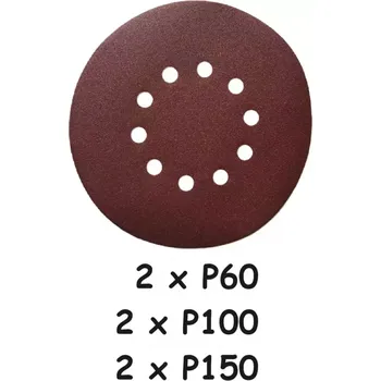 Brusný papír Sada brusných papírů – 2x P60, 2x P100, 2x P150 pro AE3S88