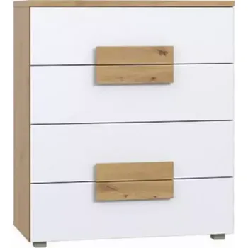 Dětská skříň Komoda Arkina 80 cm, dub artisan/bílá
