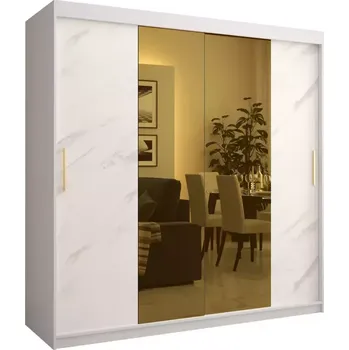 Předsíňová stěna Skříň Platinum T1 200 bílá mramor/bílá