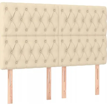 Čelo postele nastavitelné, krémové, 160x7x118/128 cm, látka