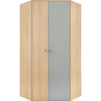 Kancelářská sestava Skříň Rohová 1d Pixel Px2 Dub Piškot/Bílý Lux/Šedá