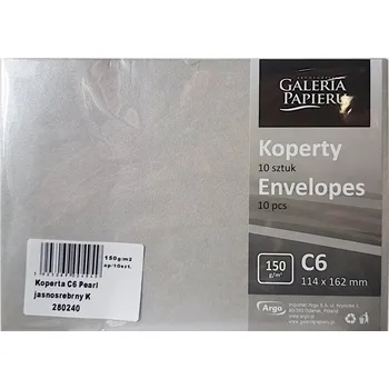 Obálka Ozdobné obálky C6 PEARL 150g SVĚTLE STŘÍBRNÉ 280240