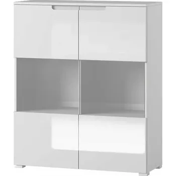 Vinotéka Vitrína Selene 100cm Bílá Mat/Bílá Lesk