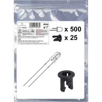 Polovodič Quadrios 25O223 sada LED bílá kulatý 3 mm 8000 mcd 20 mA 3.0 V