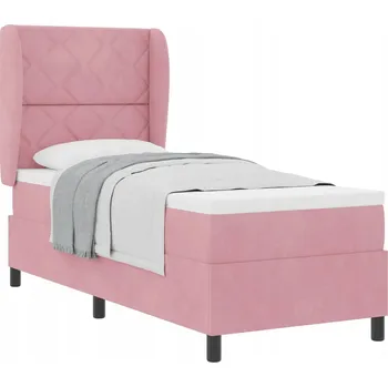 Postel Postel s úložným prostorem 80x200 cm růžová sametová s pružinovým systémem