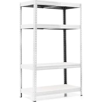 regál Policový regál Trestles RH 1500x1000x600, nosnost 1400 kg, 4 police Barva: pozink, Provedení police: bílá MDF 5 mm