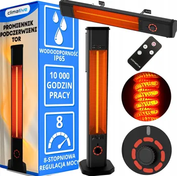 Přímotop Infračervený ohřívač Climative 2000 W s dálkovým ovládáním, 8 úrovní, IP65