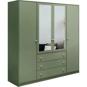 Předsíňová stěna Skříň Siena 2 D4 lahvově zelená / zrcadlo