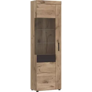 Obývací stěna Vitrína Grano GRNV01L 1D dub viking/pvc dub viking/pvc šedý vesmír