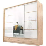 Skříň Alaska 255 Dub Artisan/Bílý Lesk