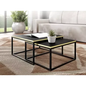 Obývací stěna Konferenční stolek Loftiko černý/zlatý