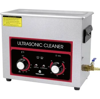 Ultrazvuková čistička TOOLCRAFT USC-650 ultrazvuková čistička, Šperky, do dílny, Kancelářské potřeby, 180 W, 6.5 l, s ohřevem, S čisticím košem
