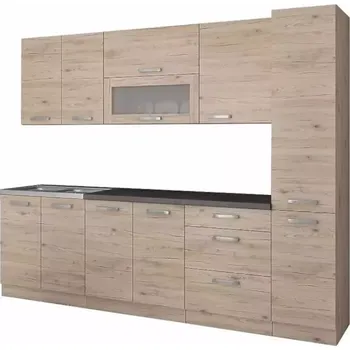 Kuchyňská linka Kuchyňská linka Karolina Dub Bordeaux 260cm Bez Pracovní Deskou