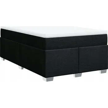 Postel Kontinentální postel 200x120 cm, černá, matrace bílo-černá, střední tvrdost