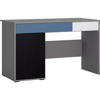 Kancelářská sestava Psací stůl Laser LASB01B 1D2S šedá platina/černá perla/bílý alpský/modrá