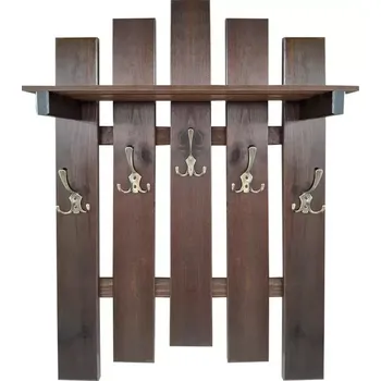 Předsíňová stěna Věšák s policí 5 kovové úchyty dub