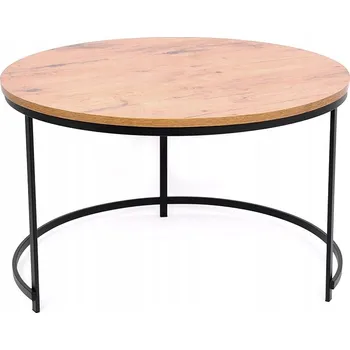 Konferenční stolek Konferenční stolek Kaja kulatý 80 x 80 x 50 cm černý, dub