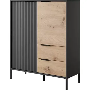 Komoda Vysoká komoda RAVE 2D2S černá/dub artisan