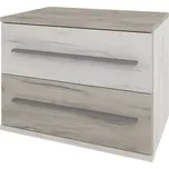 Noční stolek Milana Oak Šedá Craft/Oak Bílá Craft