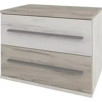 Obývací stěna Noční stolek Milana Oak Šedá Craft/Oak Bílá Craft