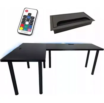 Kancelářská sestava Psací Stůl Roh. Top Černá 180x120x2,8 Model 2