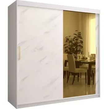 Předsíňová stěna Skříň Platinum T2 200 bílá mramor/bílá