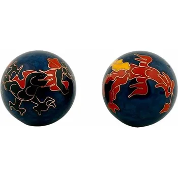 Masážní kámen Zdravotní čínské meditační kuličky proti stresu Dragon and Phoenix dark blue cca 3,5 cm