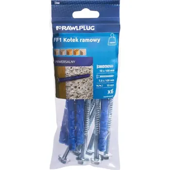 Hmoždinka Hmoždinka rámová uzlovací FF1 s límcem, šestihran (6 ks/bal.); 10 x 100 mm