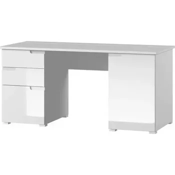 Kancelářská sestava Psací Stůl Selene 158 cm Bílá Mat/Bílá Lesk