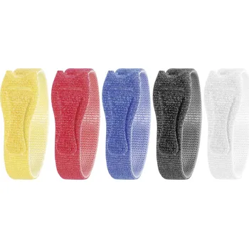 Zip TOOLCRAFT KL12X200BC kabelový manažer na suchý zip ke spojování háčková a flaušová část (d x š) 200 mm x 12 mm bílá, černá, modrá, červená, žlutá 20 ks