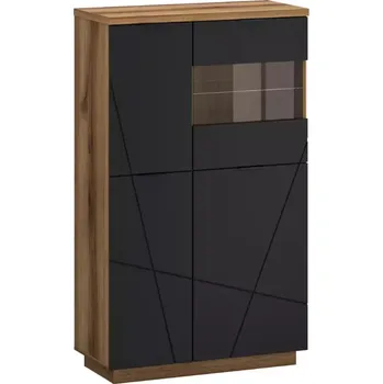 Vinotéka Vitrina Orient C 3d1w Dub Delano Tmavě černá