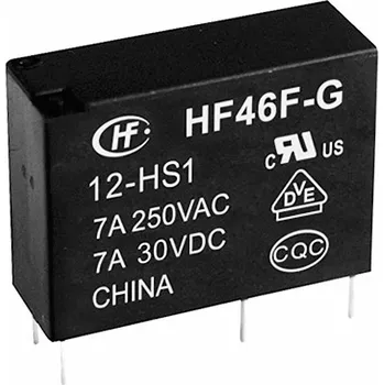 Cívka Hongfa HF46F-G/005-HS1, HF46F-G/005-HS1 relé do DPS, monostabilní, 1 cívka, 30 V/DC, 277 V/AC, 10 A, 1 ks