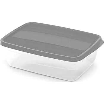 Dóza na potraviny Dóza na potraviny čtvercová Vedo 1.75l čirá/šedá