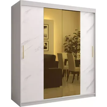 Předsíňová stěna Skříň Platinum T1 180 bílá mramor/bílá