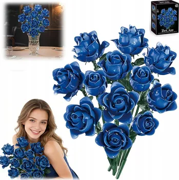 ostatní stavebnice Stavebnice "Kytice modrých růží" – dárek pro dospělé ženy, 585 dílů