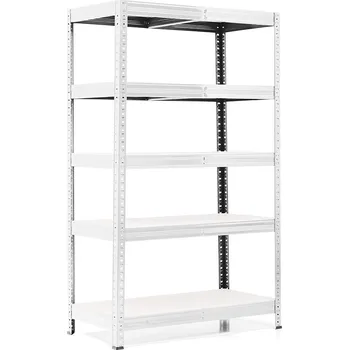 regál Policový regál Trestles RH 1500x900x450, nosnost 1750 kg, 5 polic Barva: pozink, Provedení police: bílá MDF 5 mm