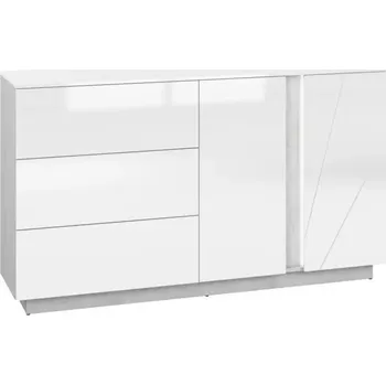 Kancelářská sestava Komoda Lumens 165 cm Bílá Lesk/Beton