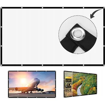 Projekční plátno PROJEKČNÍ PLÁTNO 120 PALCŮ 16:9 HD 4K OBOUSTRANNÉ ŠIROKÝ POZOROVACÍ ÚHEL 160°