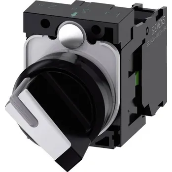Siemens 3SU11002BF601BA0 3SU1100-2BF60-1BA0 kloubový spínač plastový přední prstenec černá, bílá 1 x 90 ° 1 ks