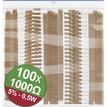 Rezistor Quadrios 22P115 22P115 sada uhlíkových rezistorů 1 kΩ axiální 0.5 W 5 procent 1 sada