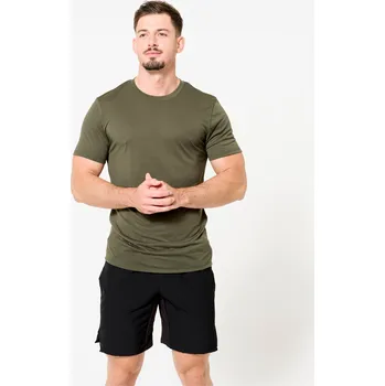 Pánské tričko DOMYOS Pánské fitness tričko L KAŠTANOVÁ|ZELENÁ