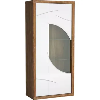 Vinotéka Vitrína Paris 88 cm, dub stirling/bílá