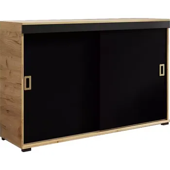 Kancelářská sestava Komoda Retro 120 Craft/Černá + Craft Rukojeti