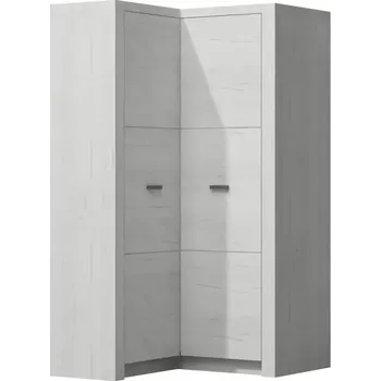 Kancelářská sestava Skříň rohová Indianapolis I15 zrcadlový odraz kraft bílý