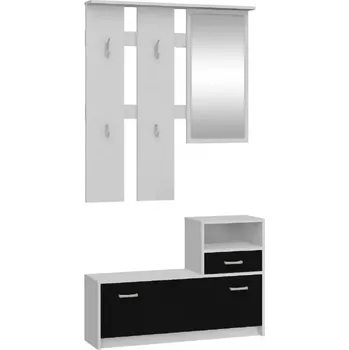 Předsíňová Stěna Luna bílá/černá lesk